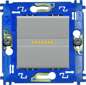 Выключатель Livinglight Axial одноклавишный с подсветкой, на зажимах (алюминий) Выключатель Livinglight Axial одноклавишный с подсветкой, на зажимах (алюминий)