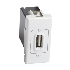 Axolute. Розетка USB для зарядки мобильных устройств 1,1А 230/5В. 1 модуль. Цвет Белый