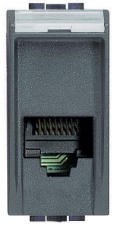 Розетки телефонные RJ11 Livinglight, соединение К10, кат. 2, 1 модуль (антрацит)