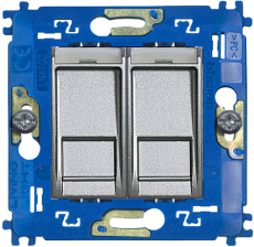 Розетка компьютерная RJ45 Livinglight двойная, кат. 5E (алюминий) Розетка компьютерная RJ45 Livinglight двойная, кат. 5E (алюминий)