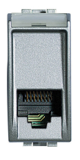Розетки телефонные RJ11 Livinglight, соединение К10, кат. 2, 1 модуль (алюминий)