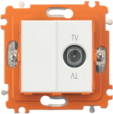 Розетка TV + SAT Axolute оконечная, 2 модуля (белый) Розетка TV + SAT Axolute оконечная, 2 модуля (белый)