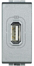 Разъем USB Livinglight, 1 модуль (алюминий)