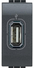 Разъем USB Livinglight, 1 модуль (антрацит)