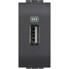 Livinglight. Розетка USB для зарядки мобильных устройств 1,1А 230/5В. 1 модуль. Цвет Антрацит