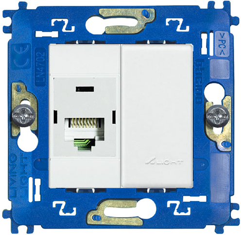 Розетка компьютерная RJ45 Livinglight, кат. 5E (белый) Розетка компьютерная RJ45 Livinglight, кат. 5E (белый)