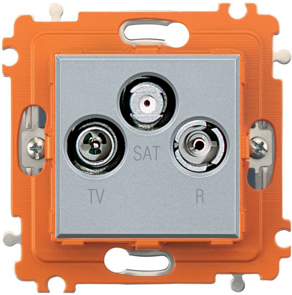 Розетка TV + RD + SAT Axolute, 2 модуля (алюминий) Розетка TV + RD + SAT Axolute, 2 модуля (алюминий)