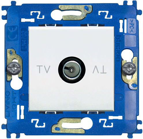 Экранированная TV розетка Livinglight проходная (белый) Экранированная TV розетка Livinglight проходная (белый)