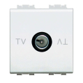 Экранированная TV розетка Livinglight проходная, 2 модуля (белый)