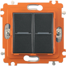 Выключатель двухклавишный нажимной Axolute Axial с подсветкой (антрацит) Выключатель двухклавишный нажимной Axolute Axial с подсветкой (антрацит)