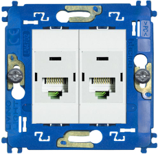 Розетка компьютерная RJ45 Livinglight двойная, кат. 5E (белый) Розетка компьютерная RJ45 Livinglight двойная, кат. 5E (белый)
