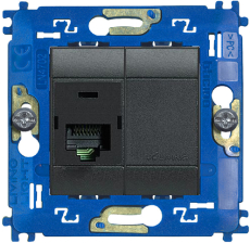 Розетка компьютерная RJ45 Livinglight, кат. 5E (антрацит) Розетка компьютерная RJ45 Livinglight, кат. 5E (антрацит)